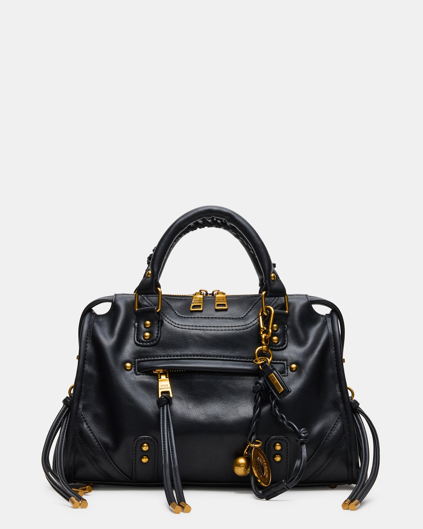 RIGGS Bag Black/Gold Slouchy Top-Handle Crossbody Satchel Handbag ...
