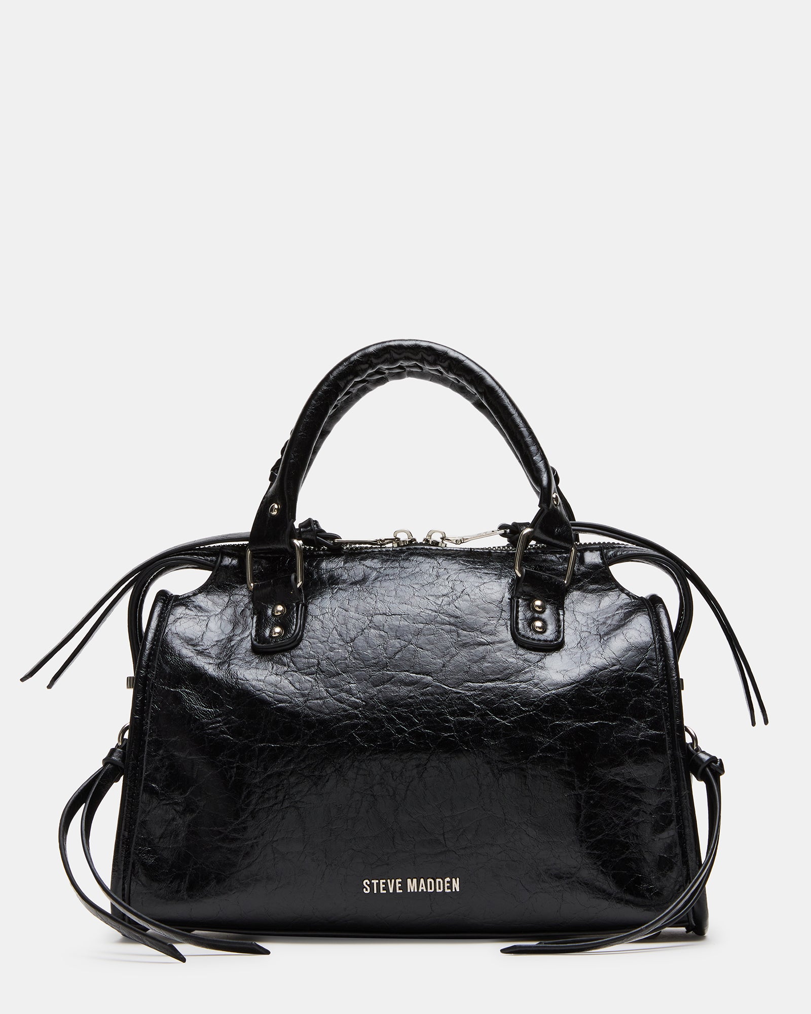 RIGGS BAG EMBELLISHED BLACK DISTRESSED