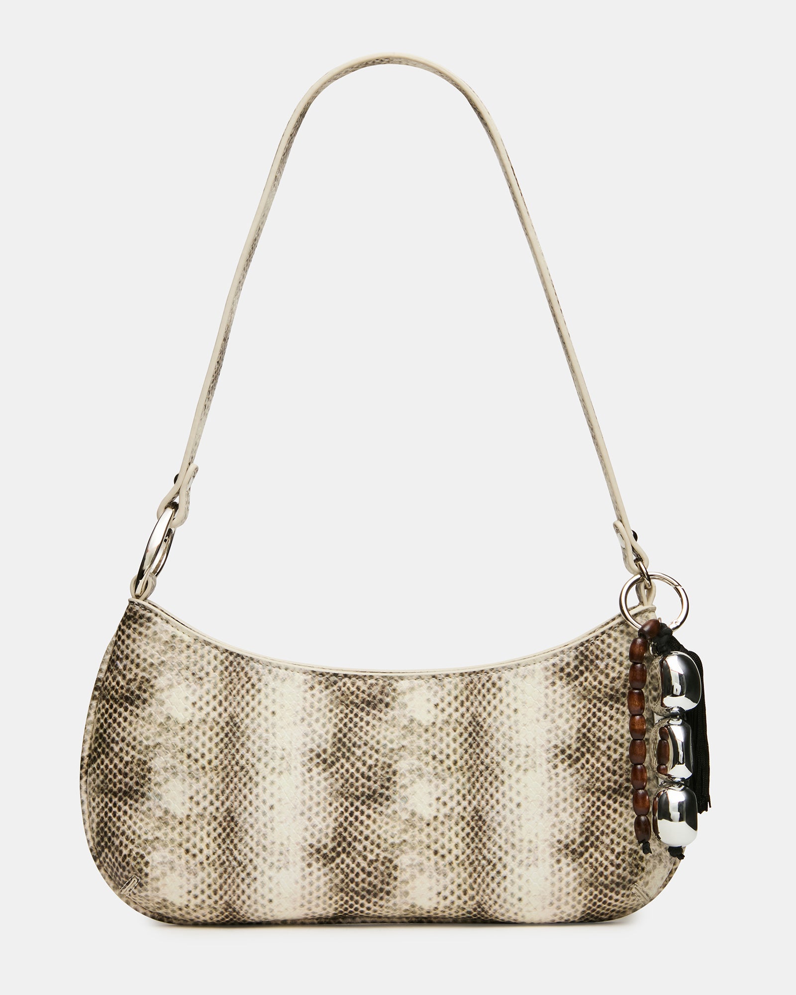 SABINE Bone/Multi Animal Print Tassel Shoulder Bag Handbag | Steve Madden