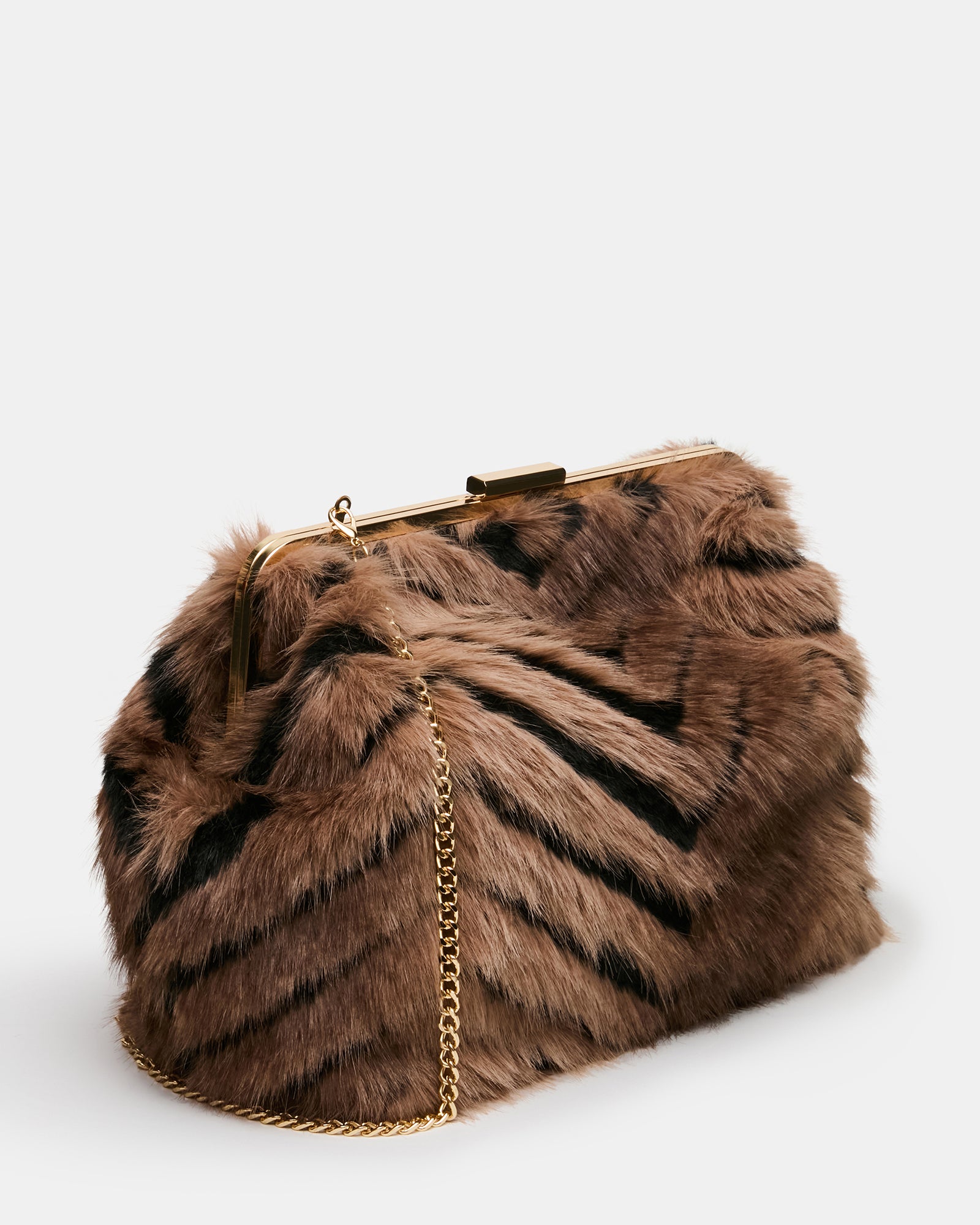 SEFINA FAUX FUR BAG BLACK/TAN - view 3