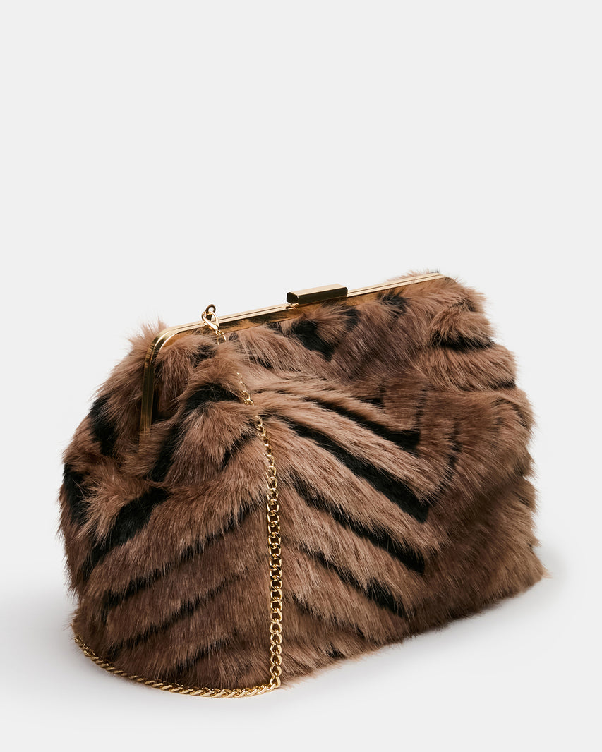SEFINA FAUX FUR BAG BLACK/TAN - view 3