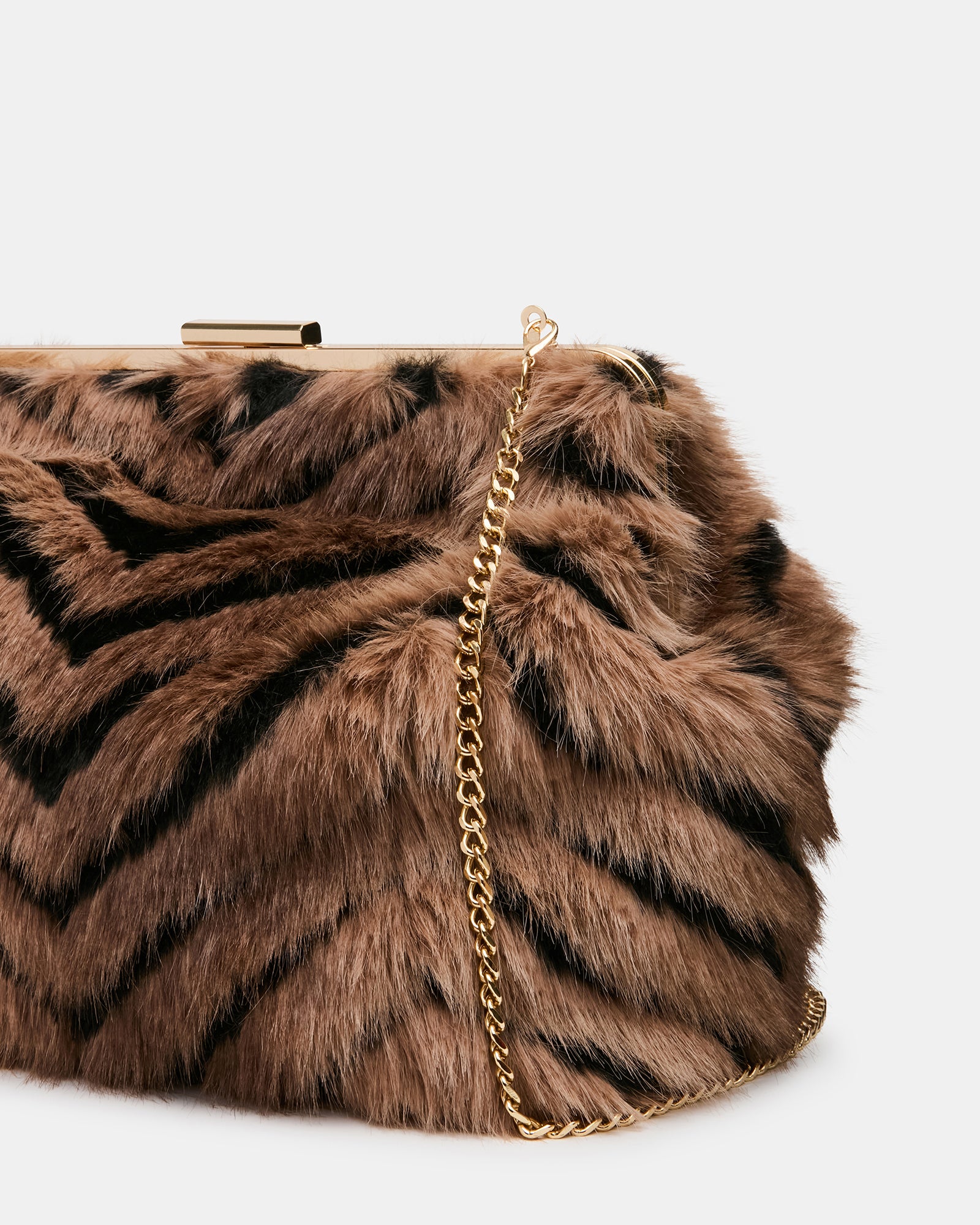SEFINA FAUX FUR BAG BLACK/TAN - view 2