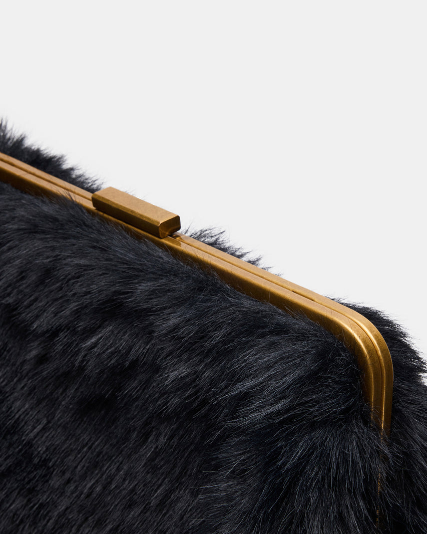 SEFINA FAUX FUR BAG BLACK - view 2