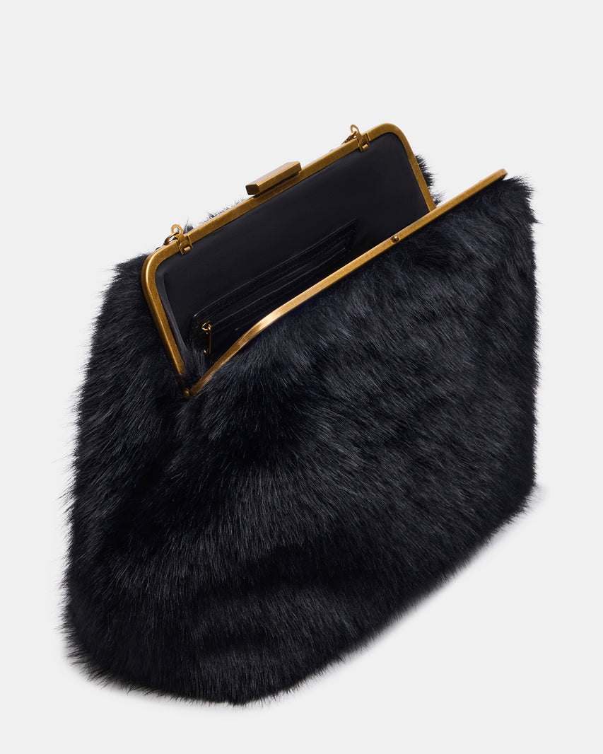 SEFINA FAUX FUR BAG BLACK - view 3