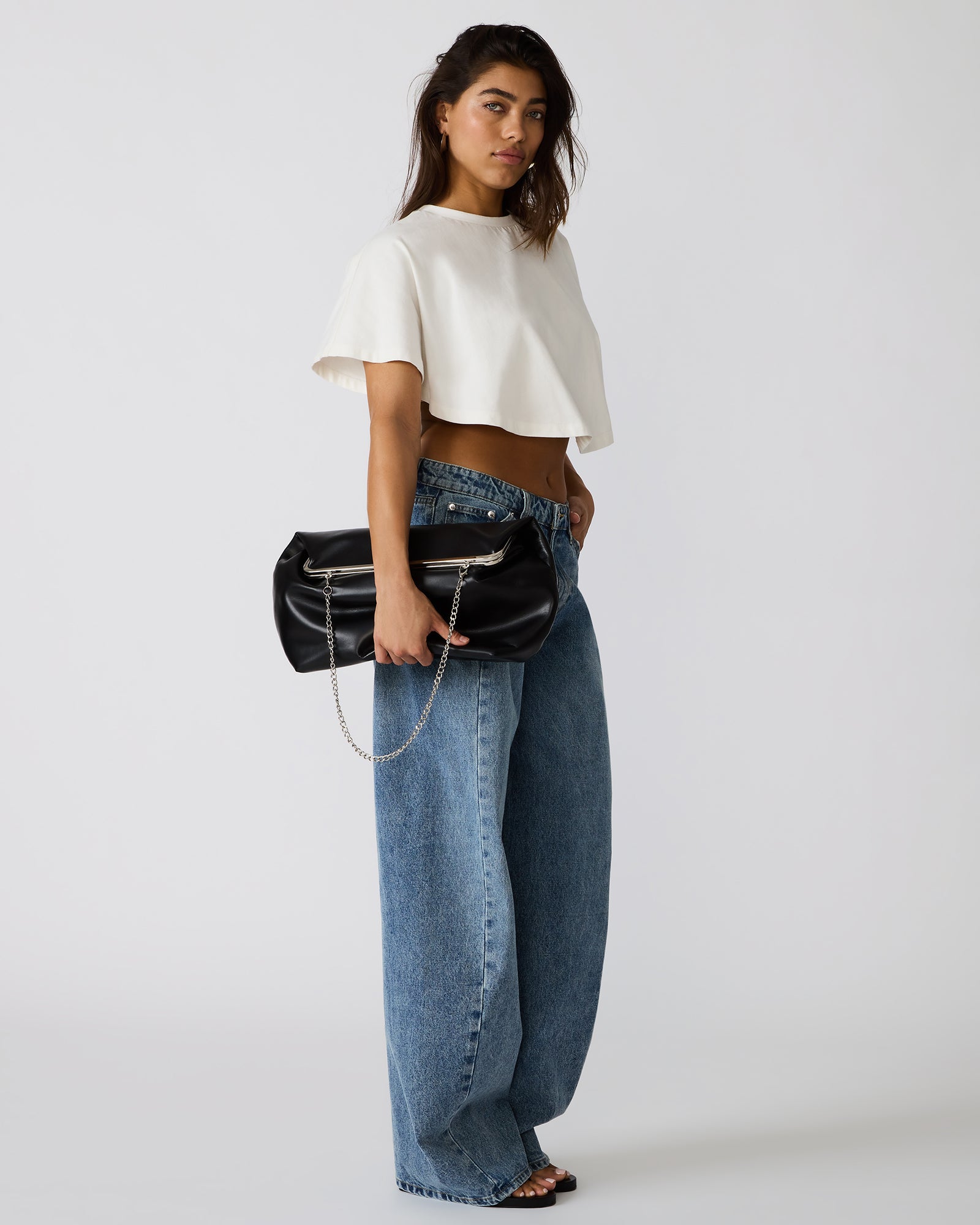 SEFINA FAUX FUR BAG BLACK - view 7