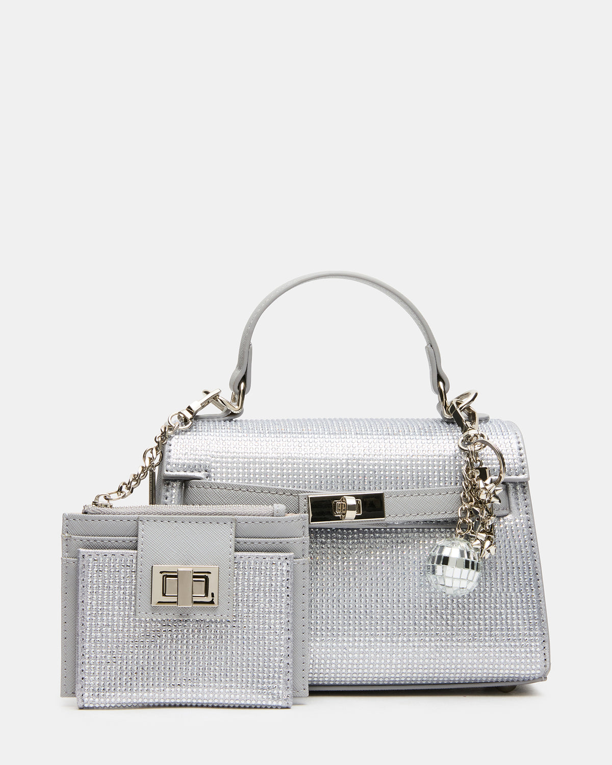 SIGNIFY Silver Top-Handle Crossbody Wallet Bag Charms Gift Set | Steve Madden