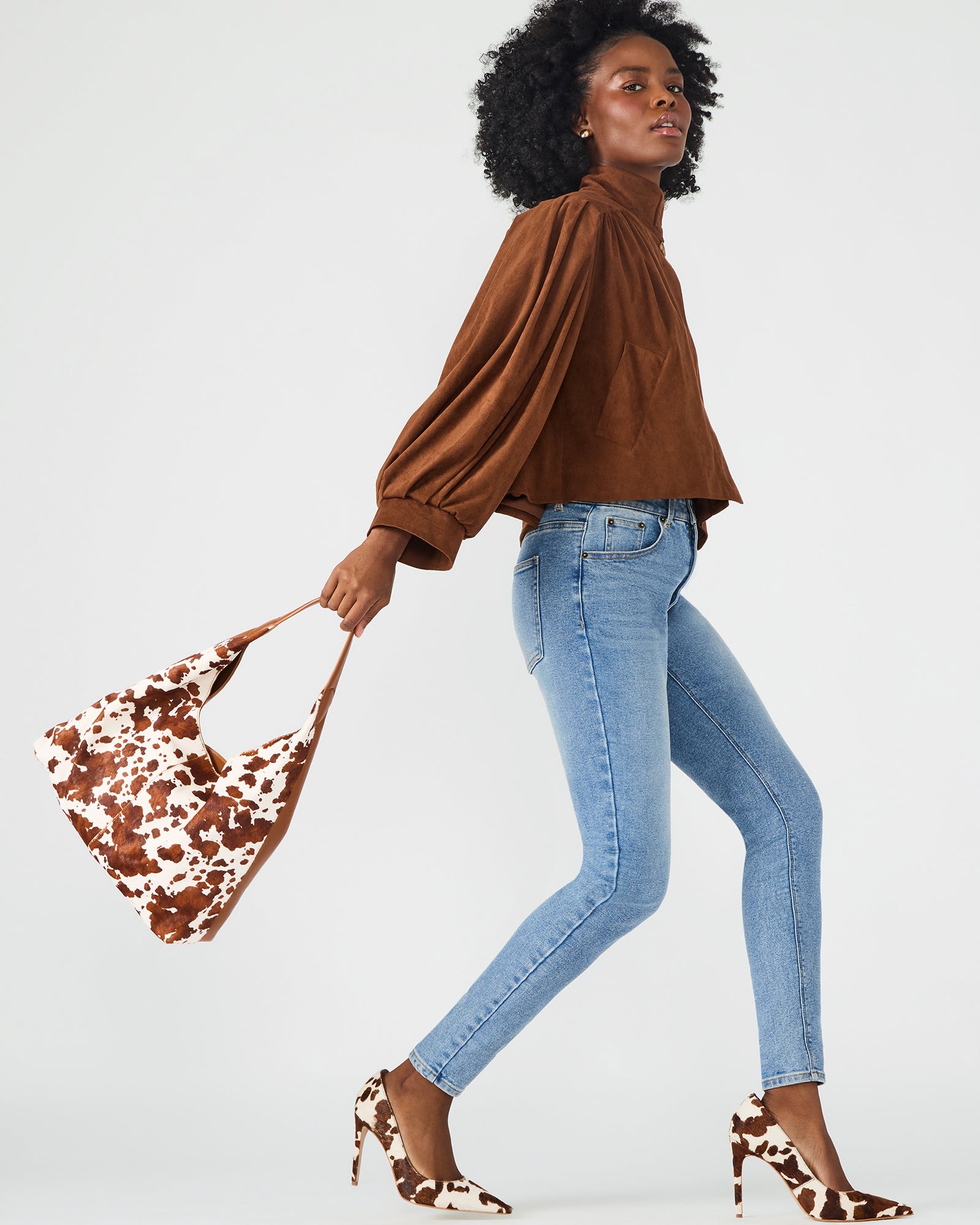 FARA BAG BROWN COW PRINT