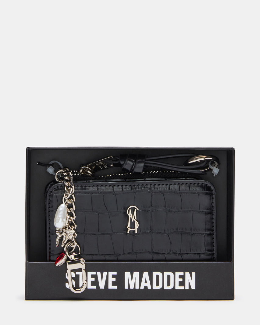 SORELLA WALLET BLACK CROCODILE - view 6