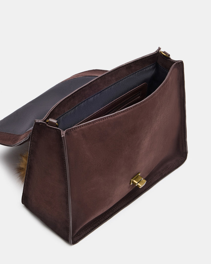 THEIA SUEDE BAG CHOCOLATE - view 5