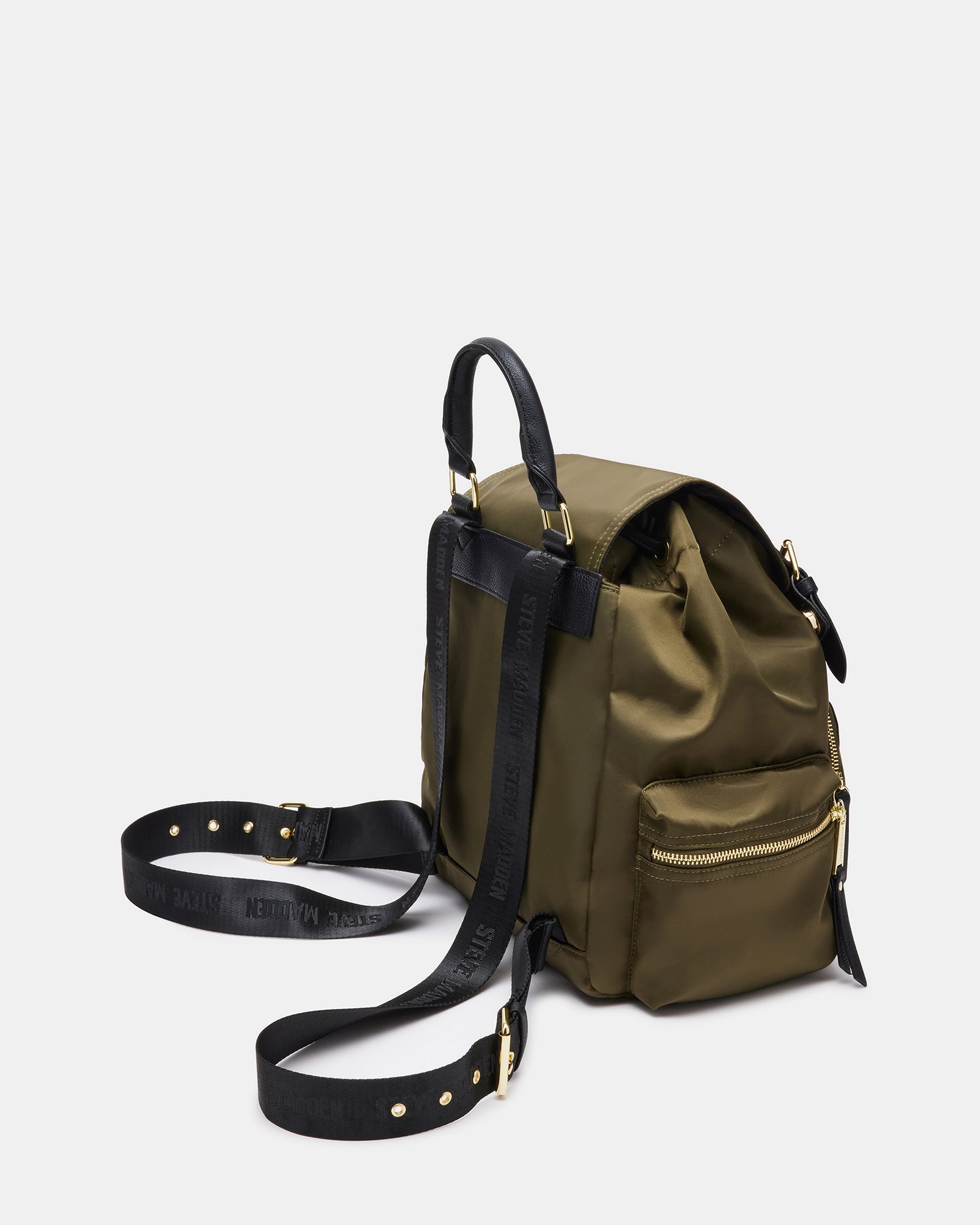 NYLON BACKPACK Olive Women's Backpack with 18 inch Drop Strap Steve Madden