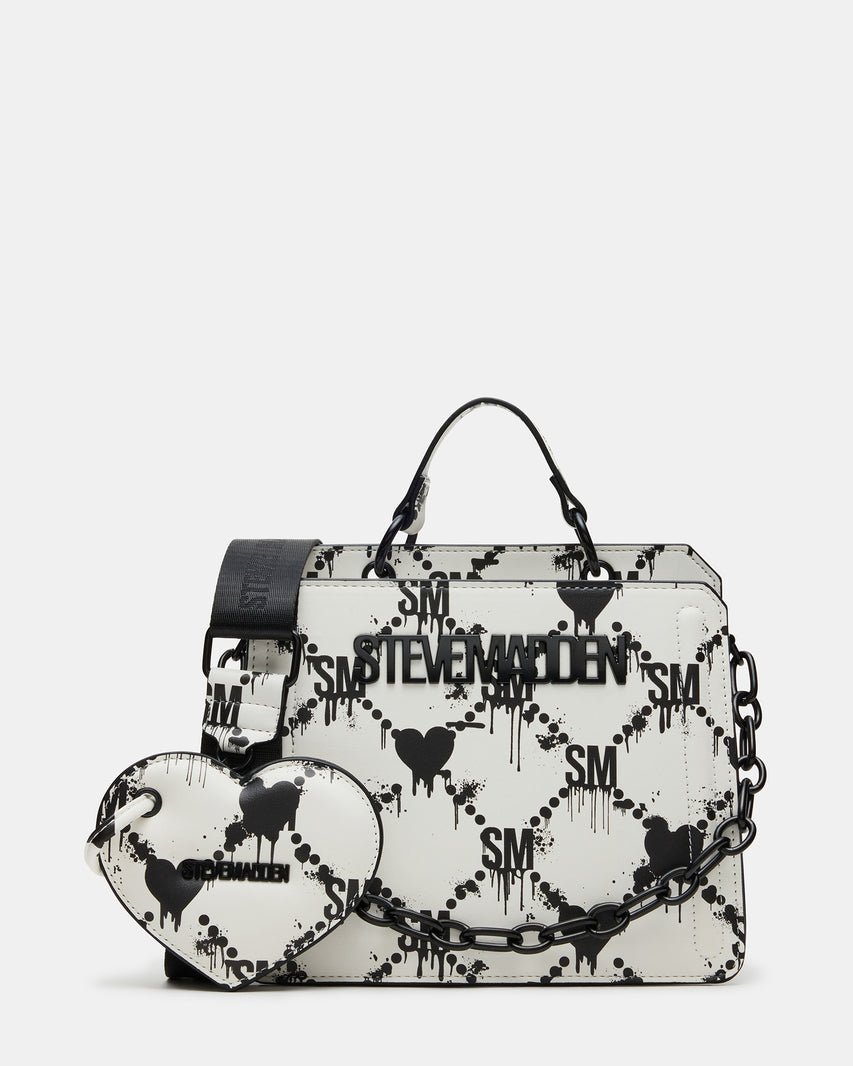 EVELYN BAG DRIPPY HEARTS WHITE/MULTI
