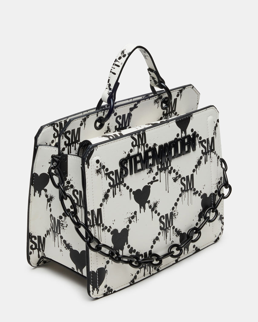 EVELYN BAG DRIPPY HEARTS WHITE/MULTI