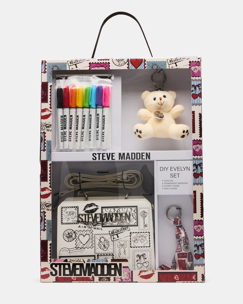 EVELYN STAMP BAG GIFT SET WHITE/MULTI