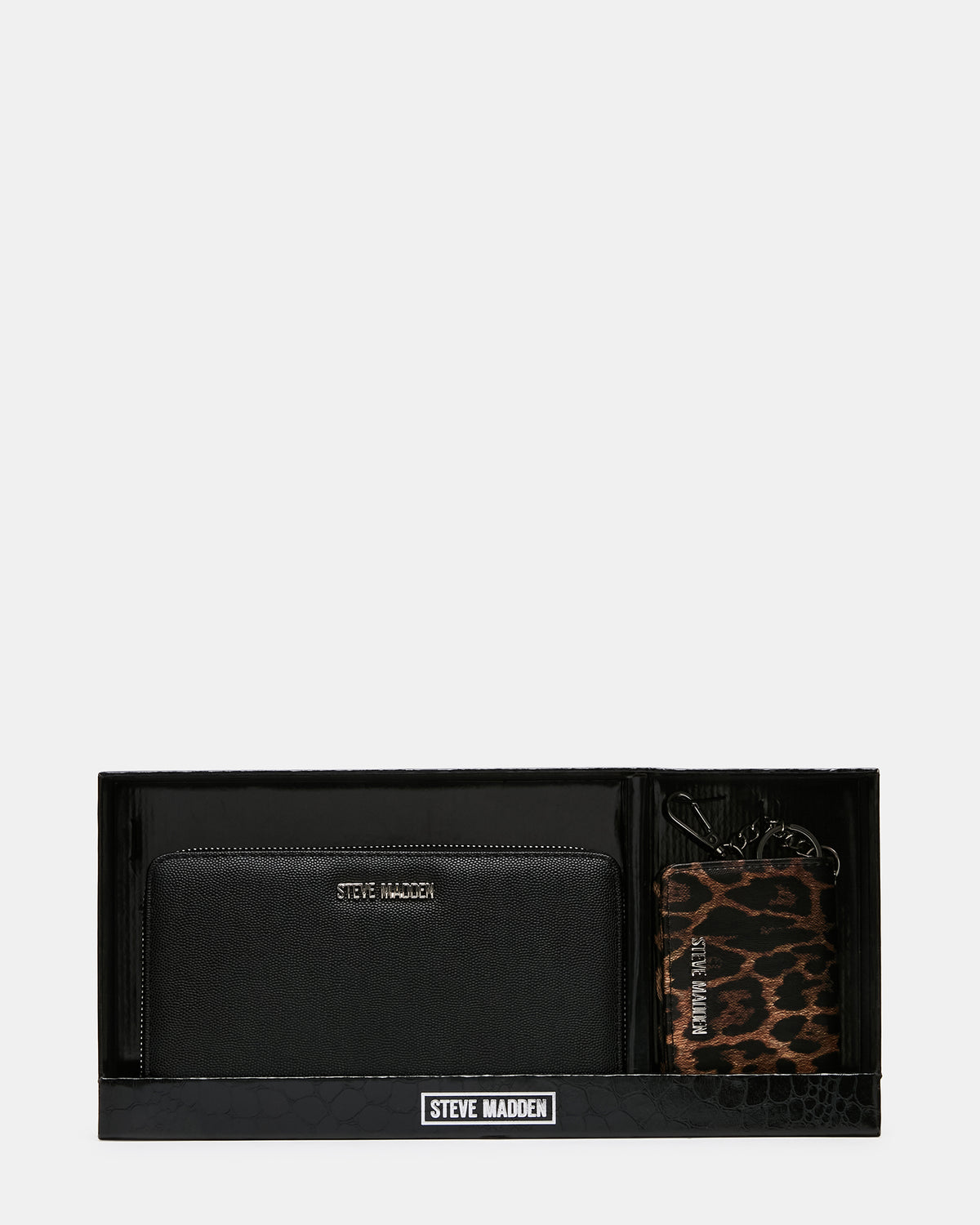 ZIPPY Black Wallet Pouch Wristlet Gift Set | Steve Madden