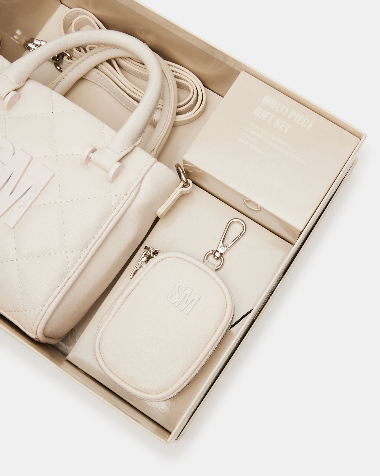 Small Cream Fabric Gift Bags HANDBAG SCARF Gift Set Cream Fabric