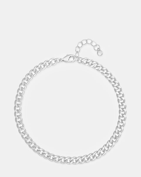 CURB CHAIN ANKLET SILVER