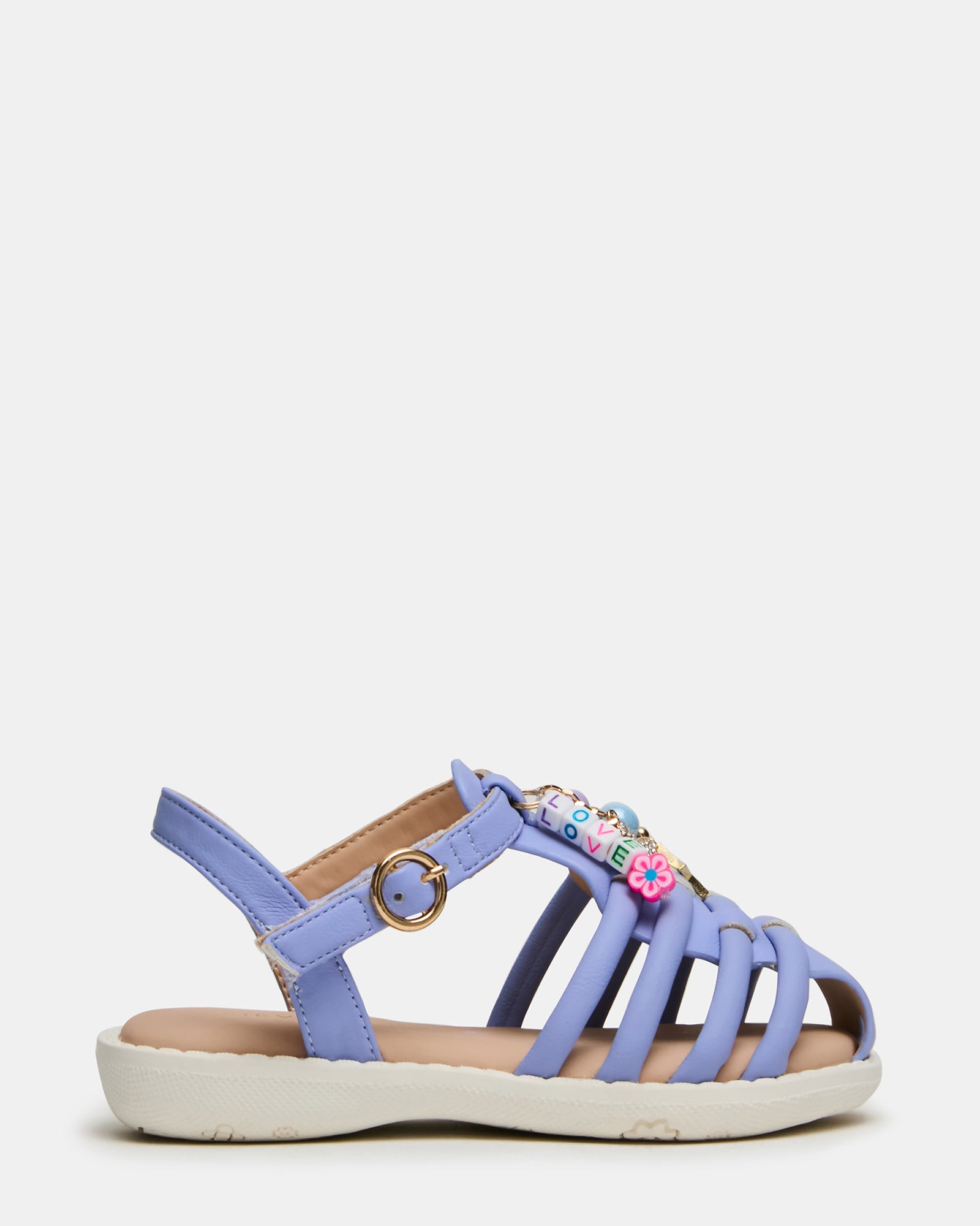 Toddlers' POCKET Purple Strappy Fisherman Charms Girls' Sandal | Steve Madden