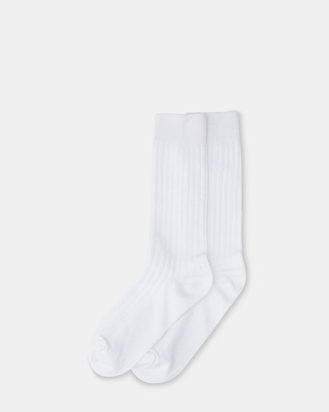 RIBBED CREW SOCKS White | Women's Crew Socks – Steve Madden