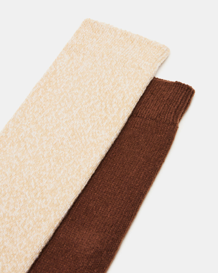 FALL 2 PACK MARLED KNEE HIGH SOCKS TAN - view 2