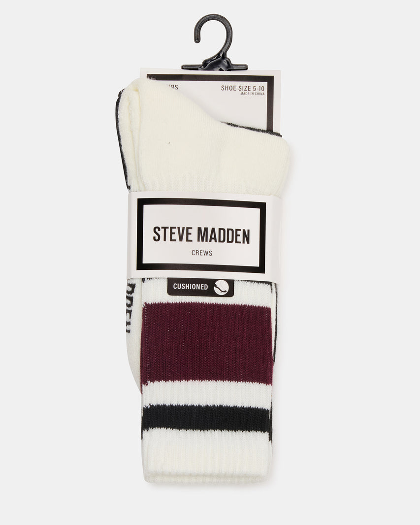 IVY 2 PACK STRIPE ATHLEISURE SOCKS CHERRY - view 3