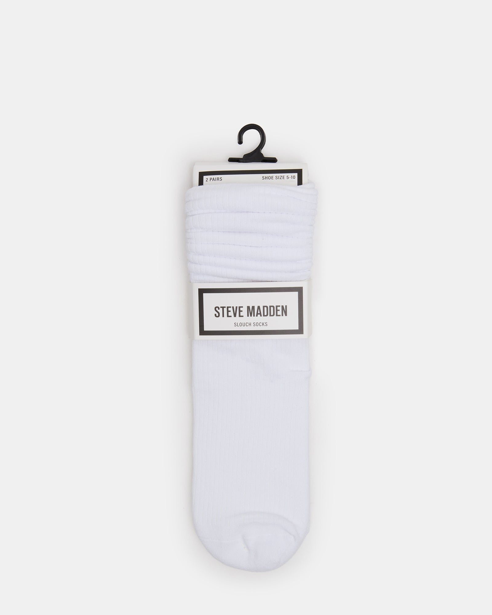 2 PACK RIB SLOUCH SOCKS WHITE