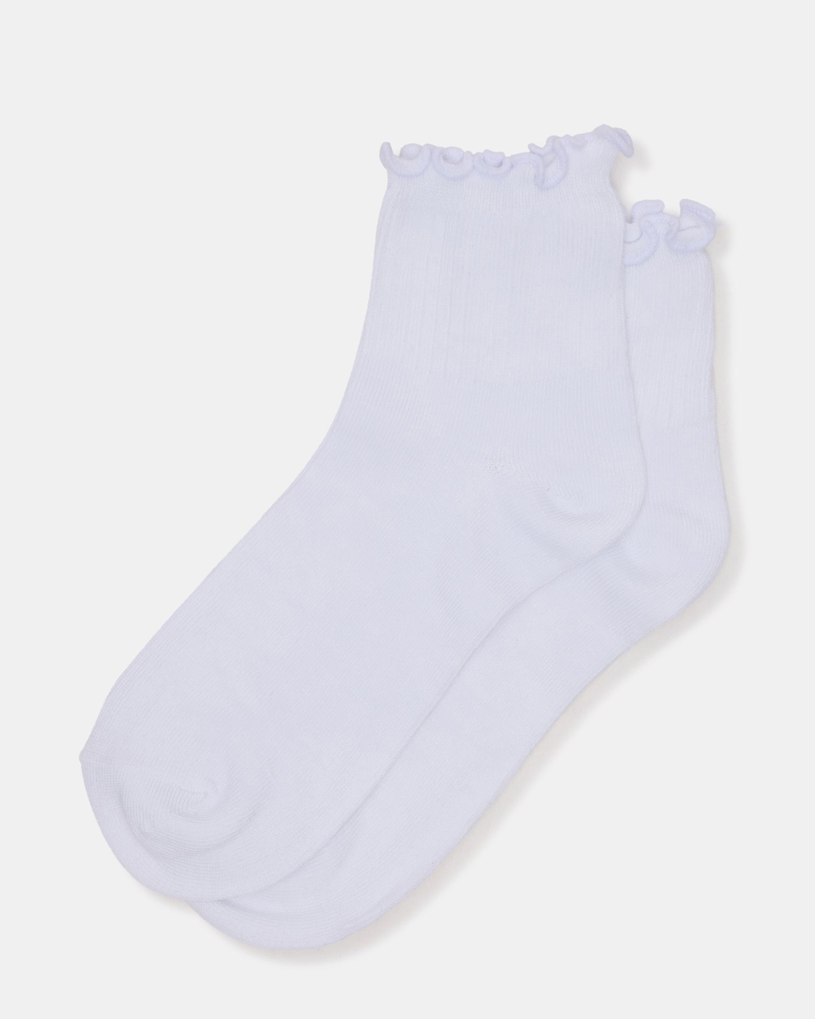 LETTUCE EDGE ANKLET SOCKS WHITE
