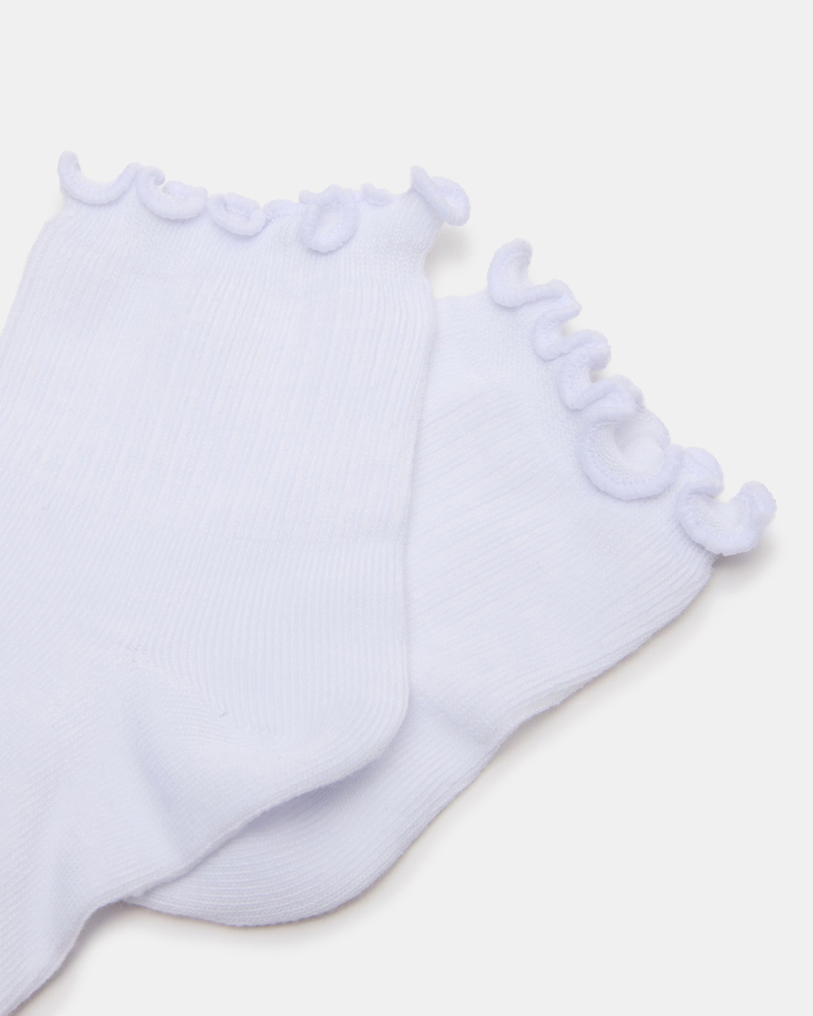 LETTUCE EDGE ANKLET SOCKS WHITE