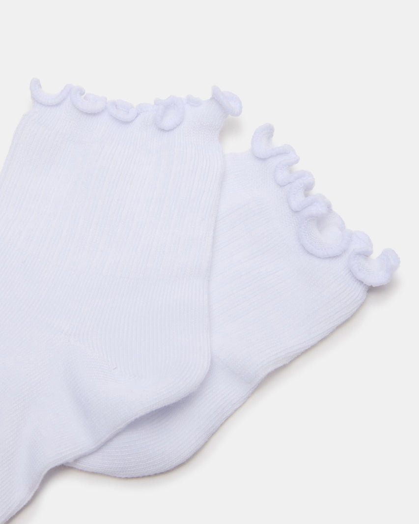LETTUCE EDGE ANKLET SOCKS WHITE