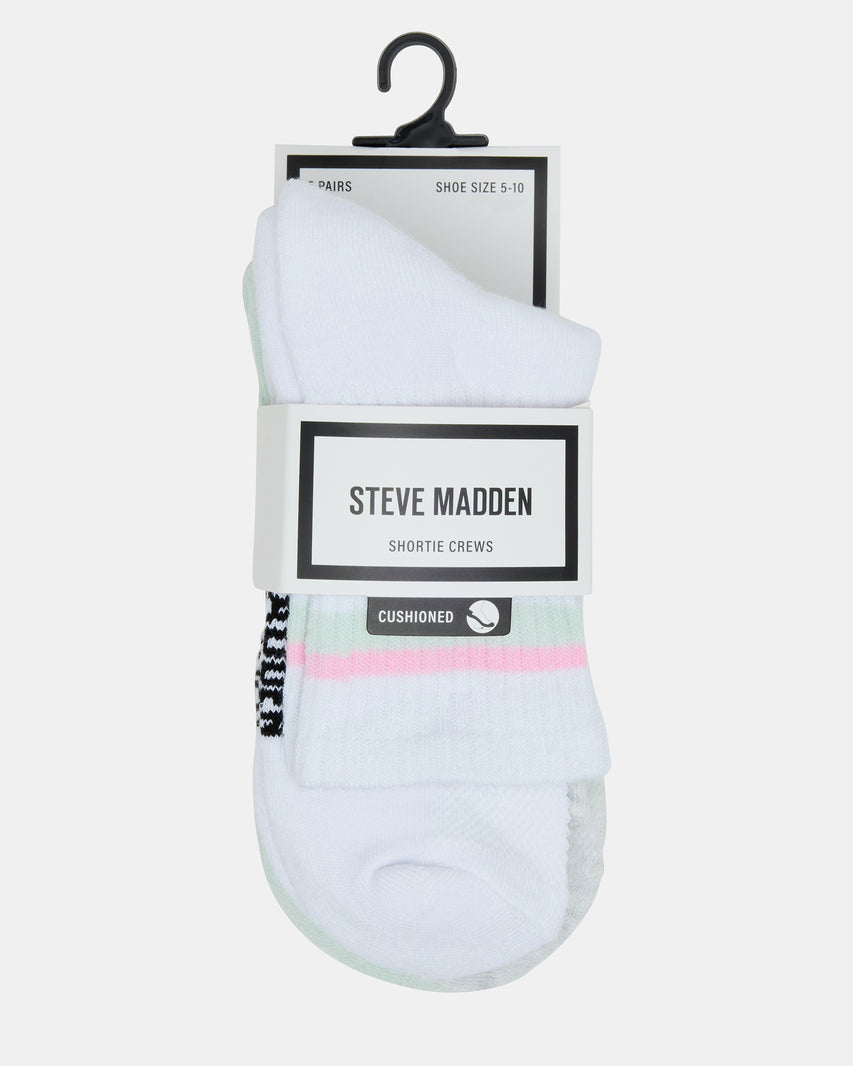 5 PACK STRIPED SOCKS WHITE MULTI