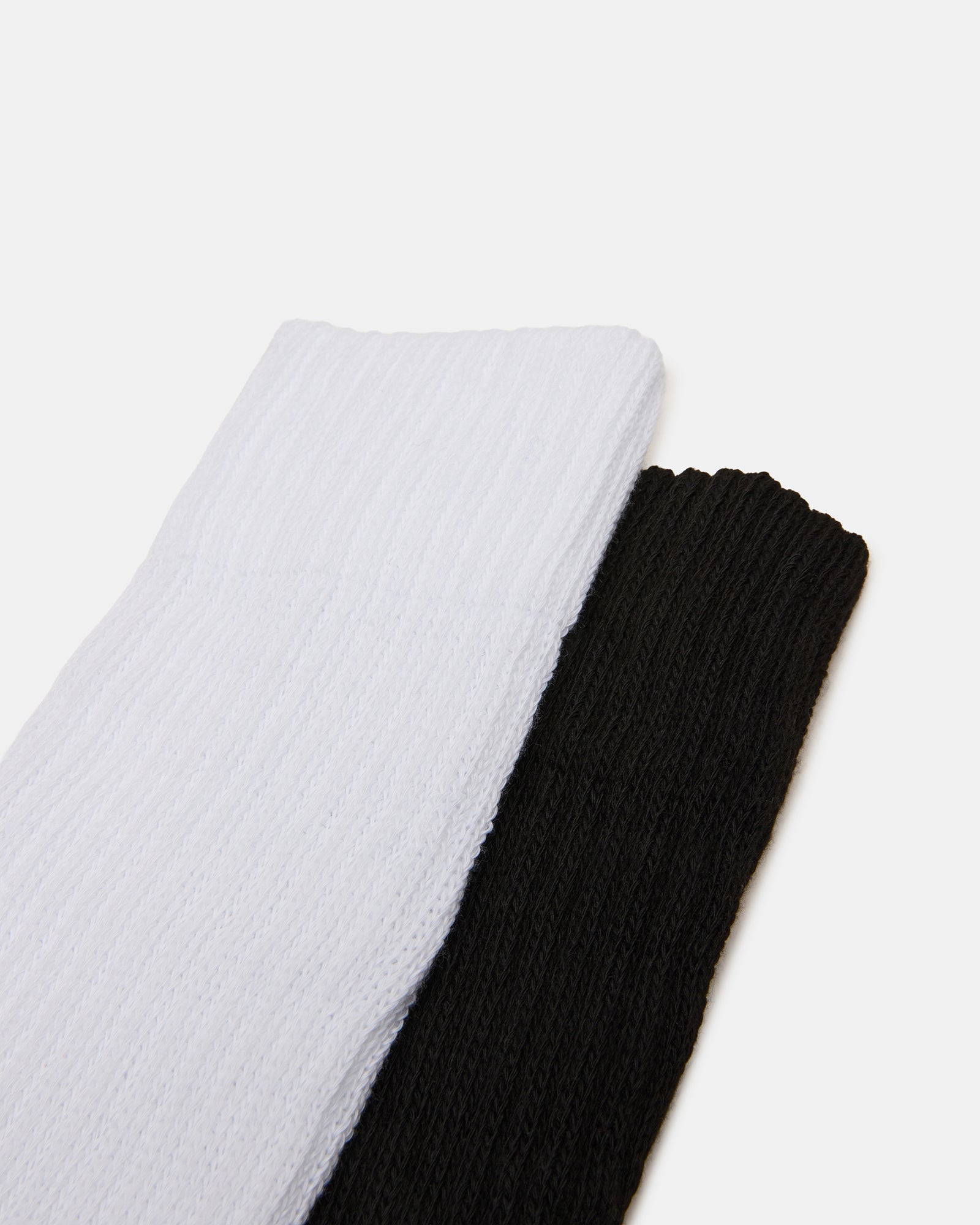 2 PACK RIBBED SLOUCH SOCKS BLACK/WHITE - view 2