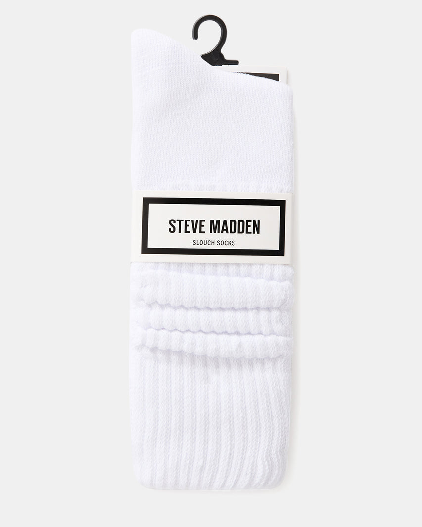 2 PACK RIBBED SLOUCH SOCKS WHITE - view 5