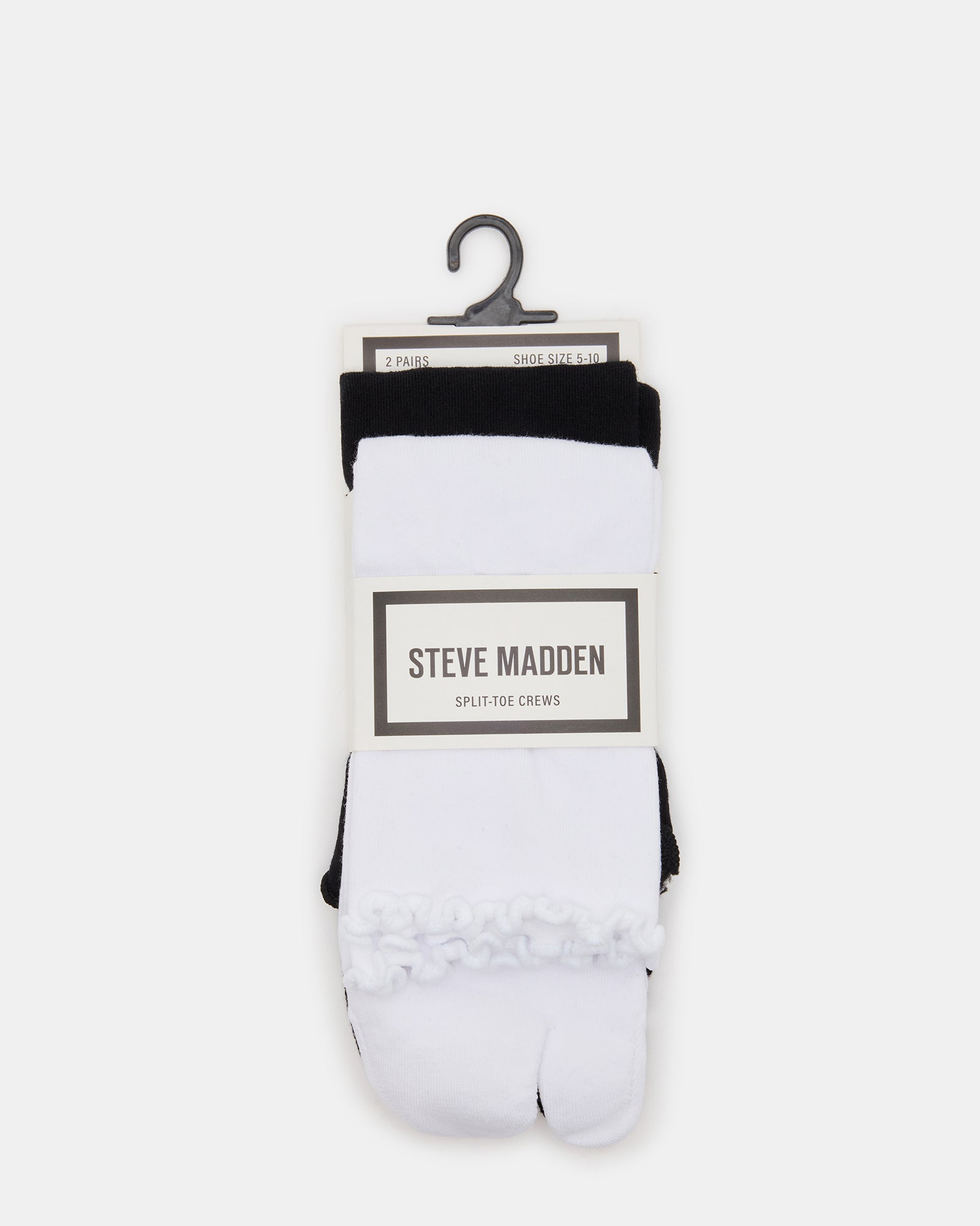 RIBBED SPLIT TOE SOCKS WHITE/BLACK - view 3