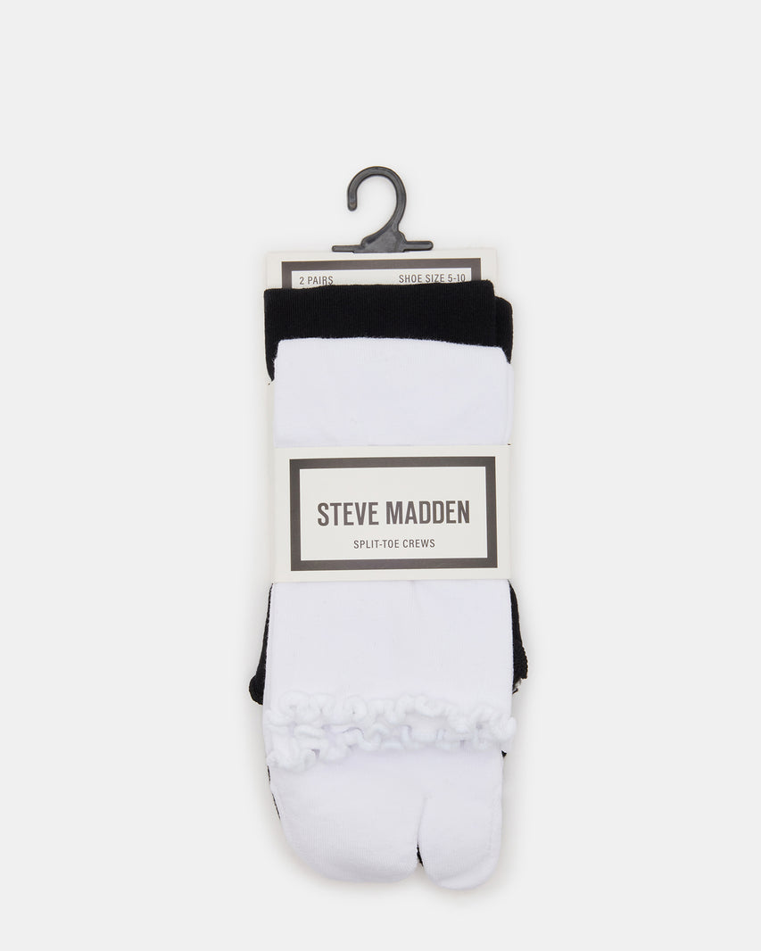 RIBBED SPLIT TOE SOCKS WHITE/BLACK - view 3