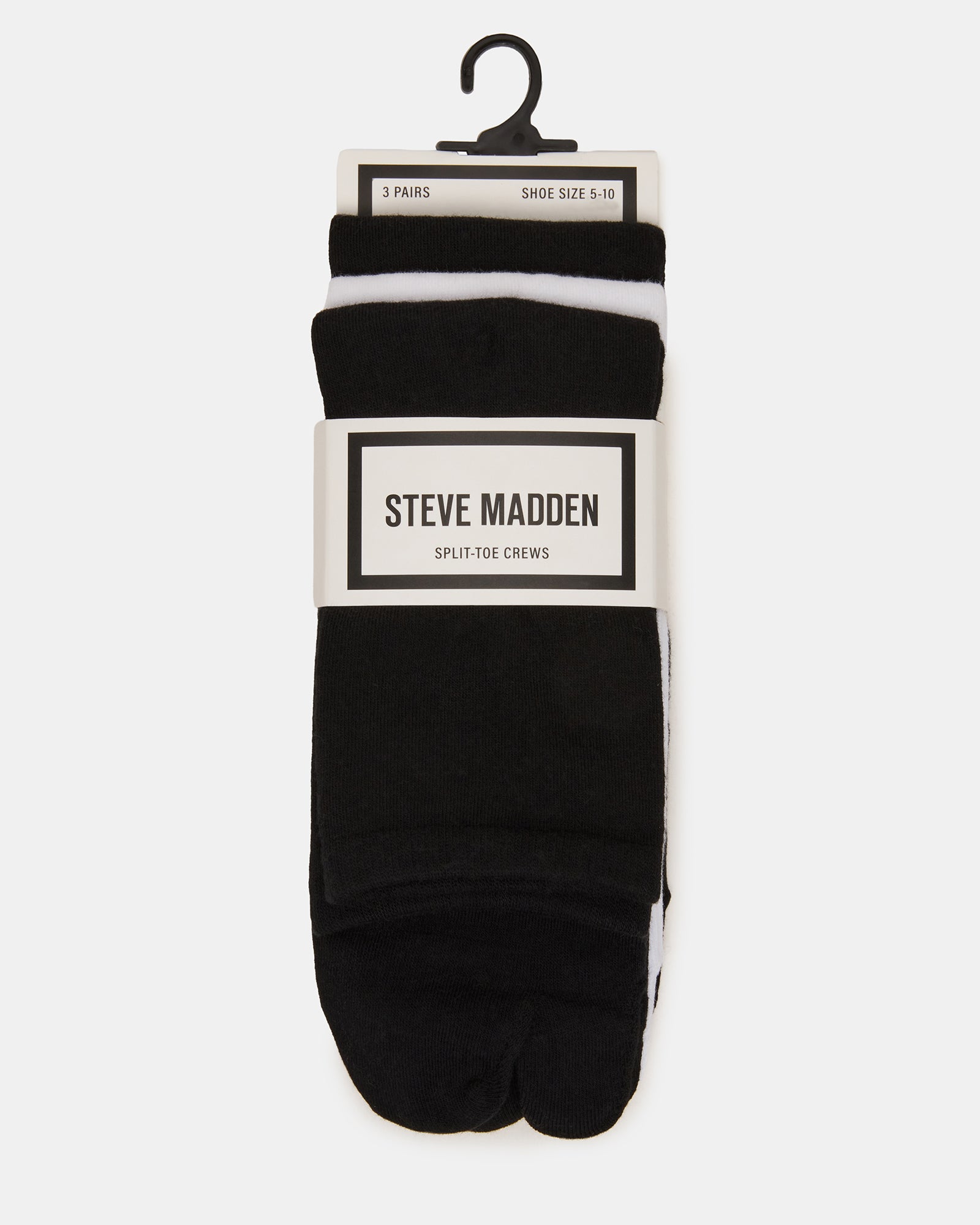 SPLIT TOE CREW SOCKS BLACK/WHITE - view 3