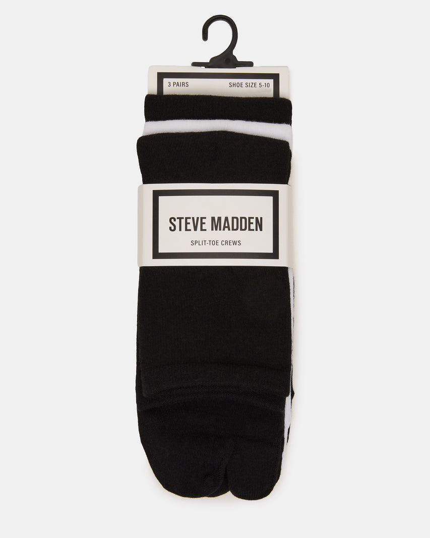 SPLIT TOE CREW SOCKS BLACK/WHITE - view 3