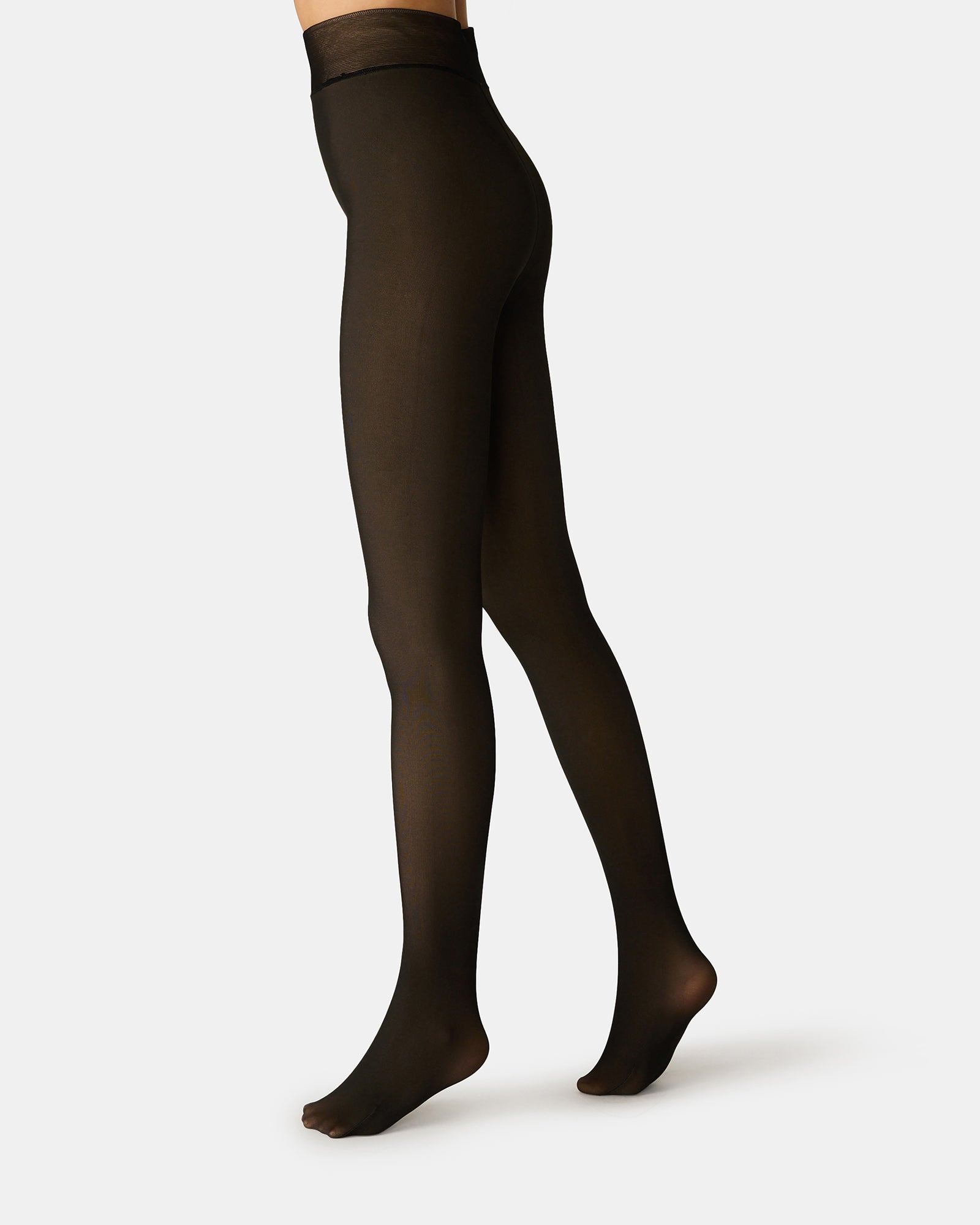 1 PACK FLEECE LINED ILLUSION TIGHTS BLACK