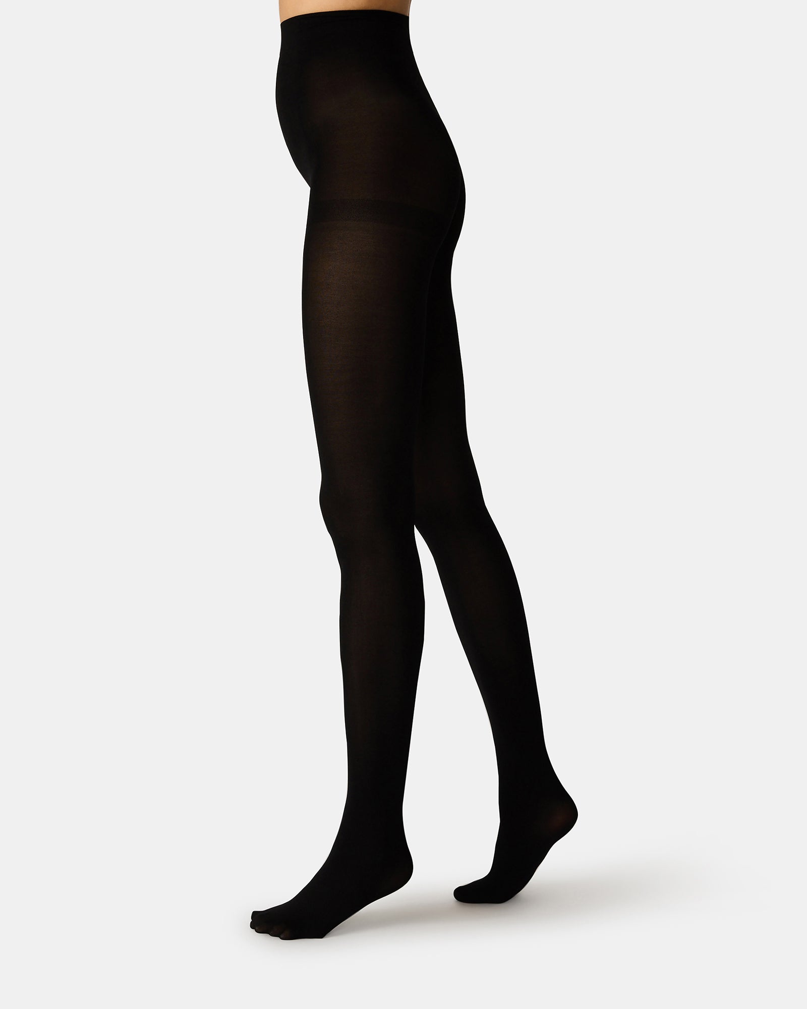 2 PACK SOLID OPAQUE TIGHTS DARK BROWN - view 2
