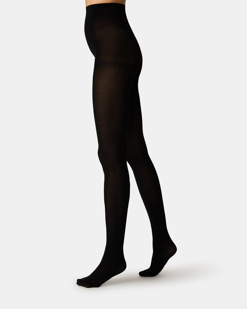 2 PACK SOLID OPAQUE TIGHTS DARK BROWN - view 2