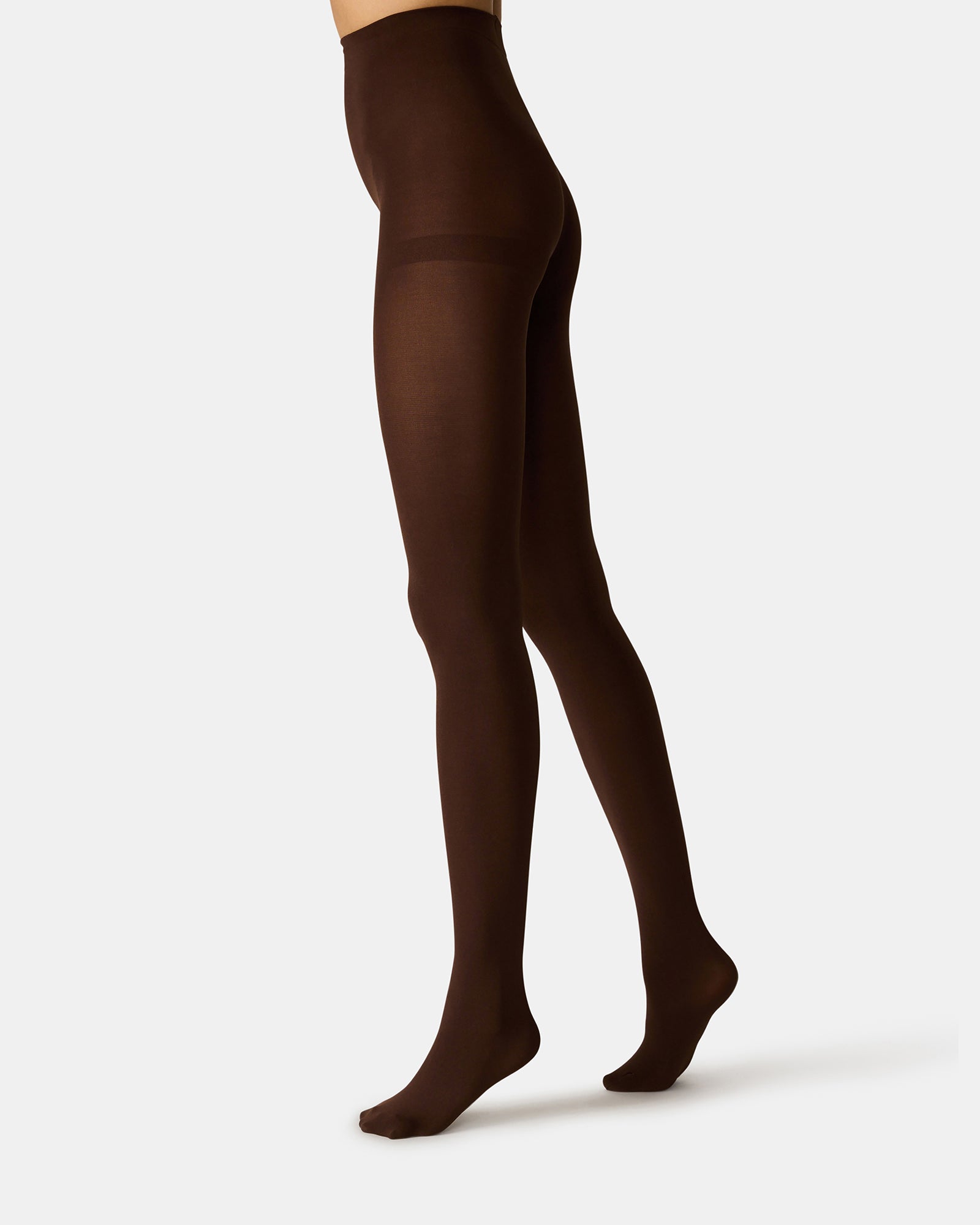 2 PACK SOLID OPAQUE TIGHTS DARK BROWN