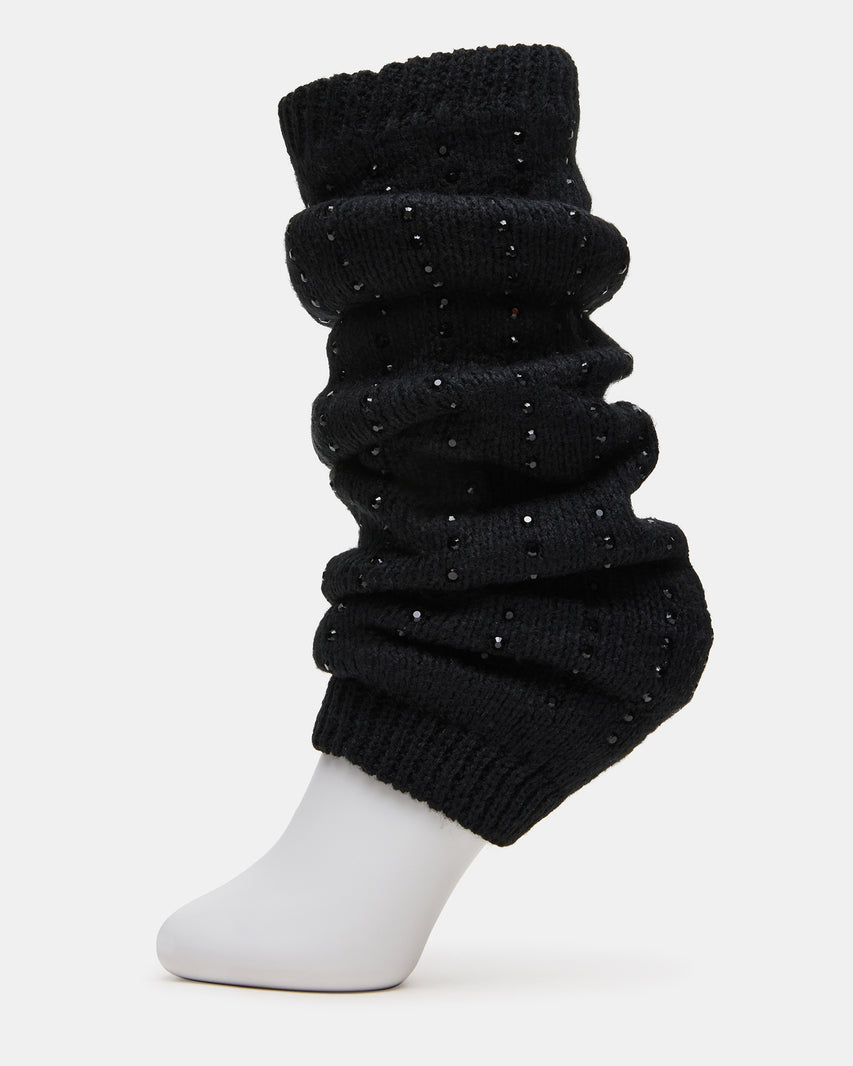 1 PACK CHUNKY CABLE LEG WARMERS BLACK