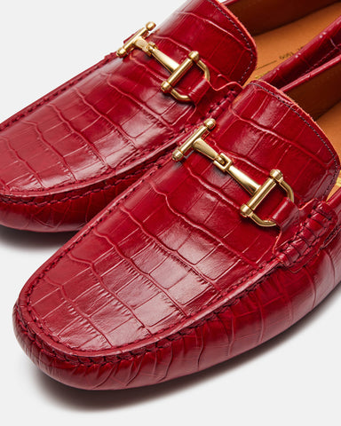 Red patent crocodile leather Belt - Shoes Made 4 Me