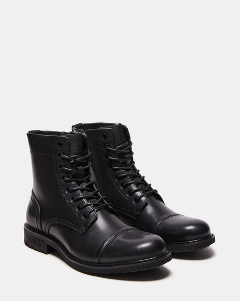 CAMDEM Black Leather Lace-Up Boot | Men's Boots – Steve Madden