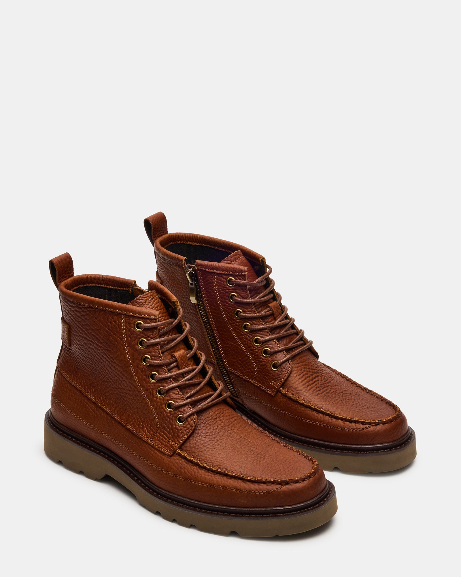 DAEL Brown Leather Lace-Up Men's Ankle Boot Steve Madden DAEL Brown Leather Lace-Up Men's Ankle Boot Steve Madden