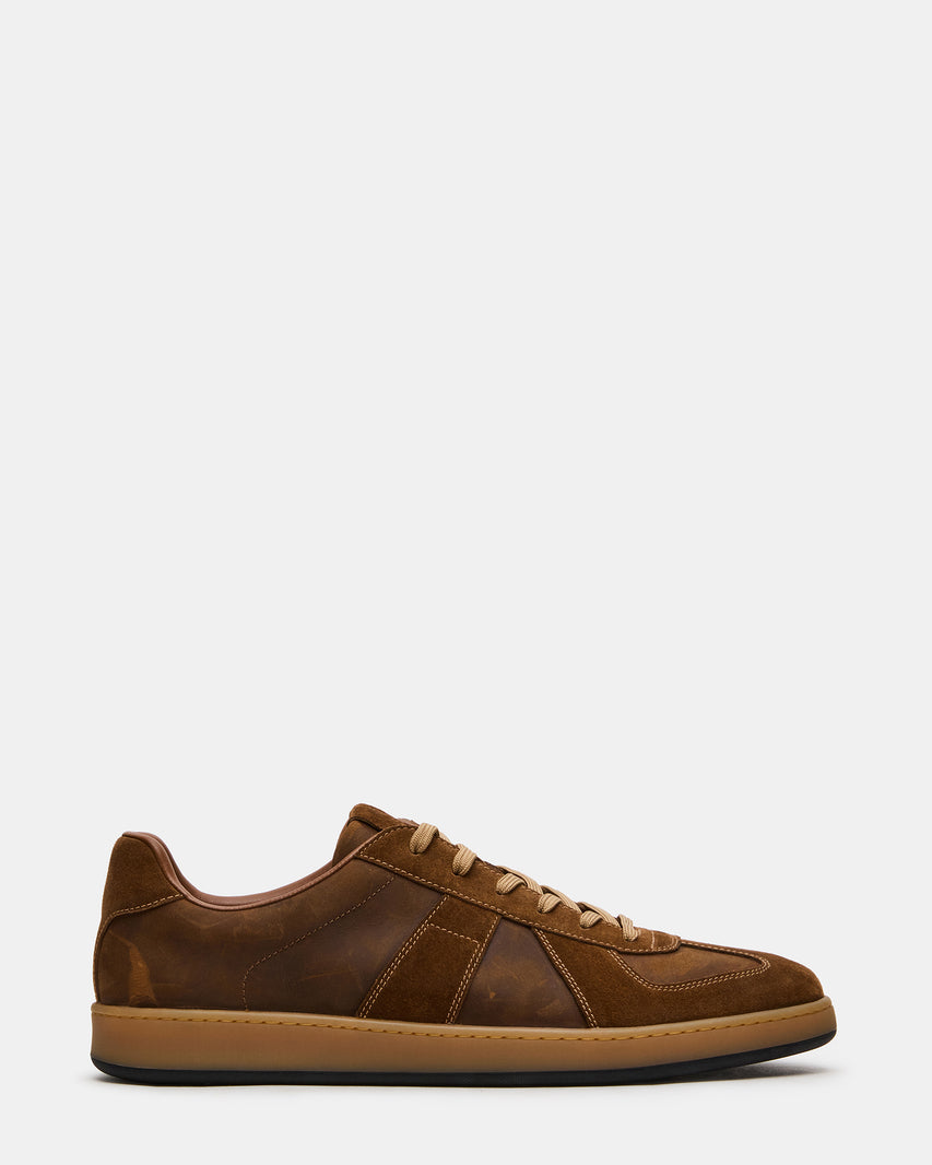 DAMAR Cognac Low-Top Lace-Up Men's Sneaker | Steve Madden