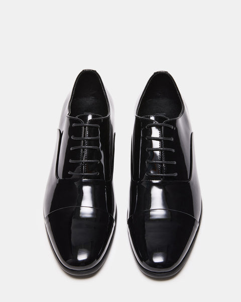 DOMINIK Black Patent Lace-Up Dress Loafer | Men's Loafers – Steve Madden