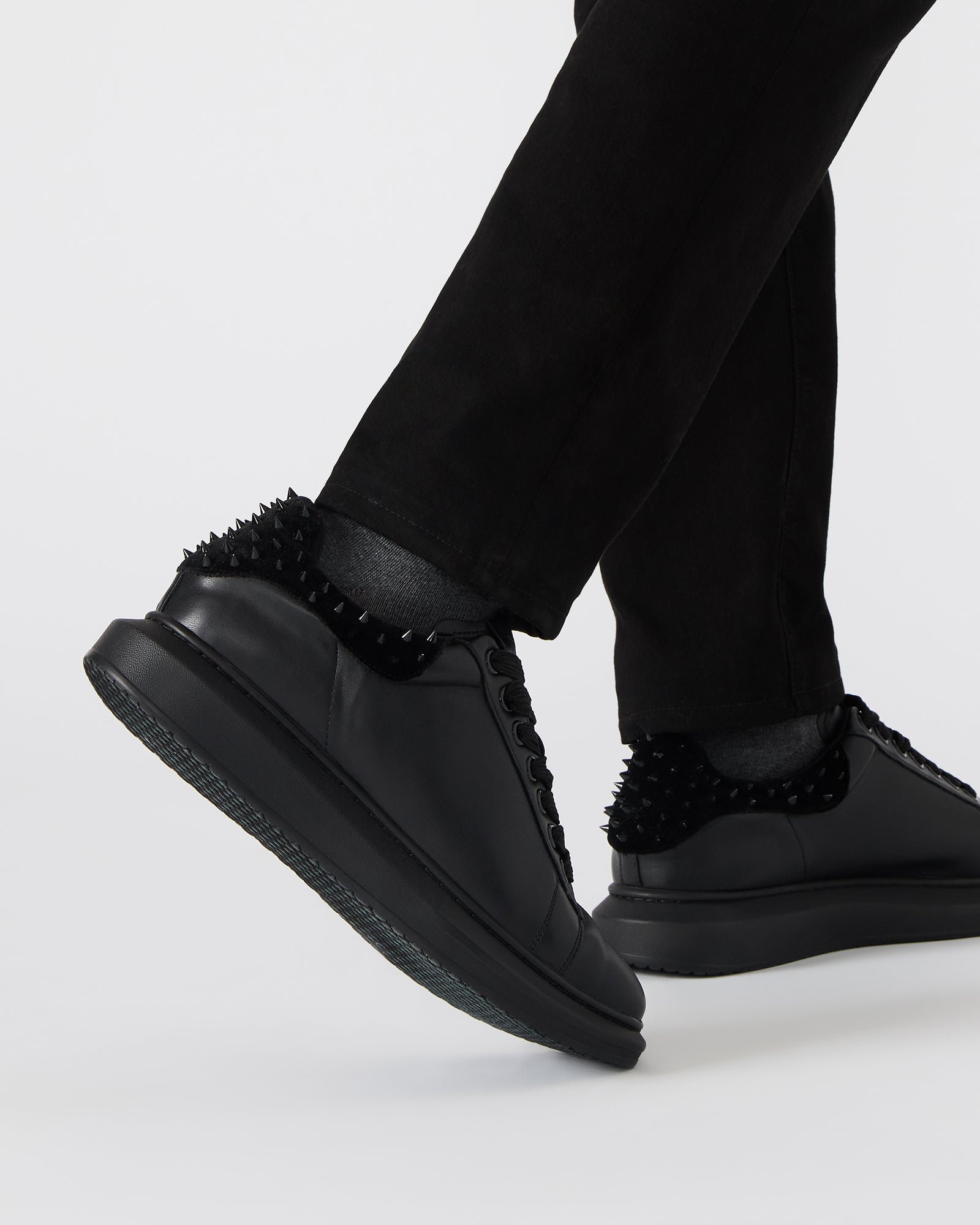 Steve Madden Men's Frosting Lace-Up Sneakers - Black - Size 8 - Leather Steve Madden Men's Frosting Lace-Up Sneakers - Black - Size 8 - Leather