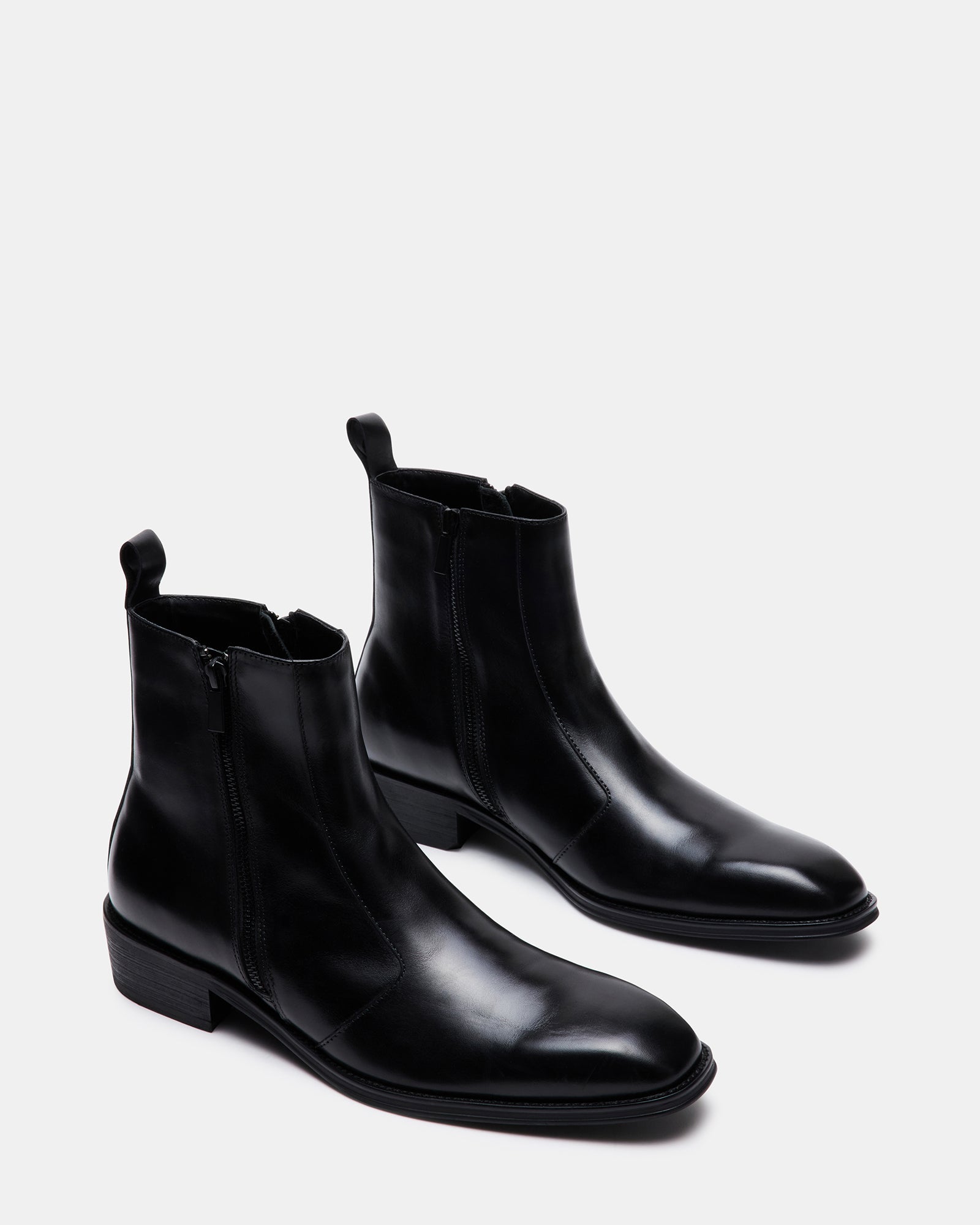 HAYNES Black Leather Ankle Boot | Men’s Boots – Steve Madden