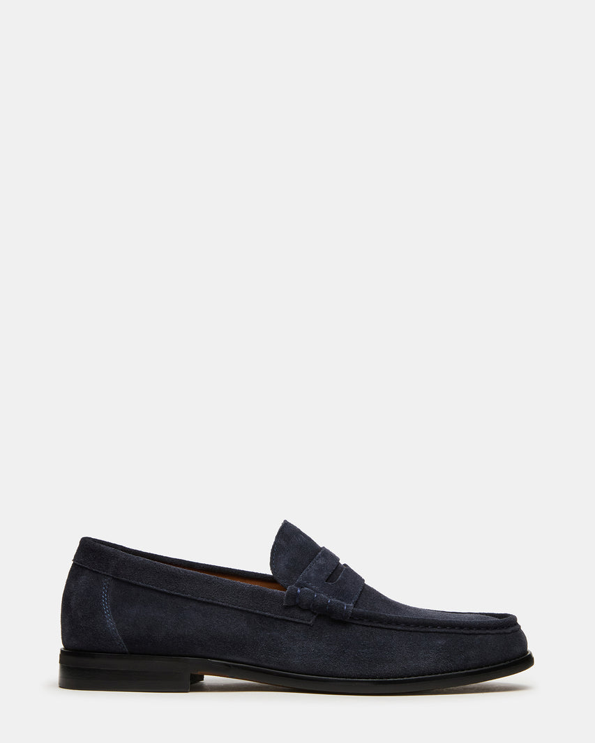 HUCKLE Navy Suede Slip-On Men's Loafer | Steve Madden