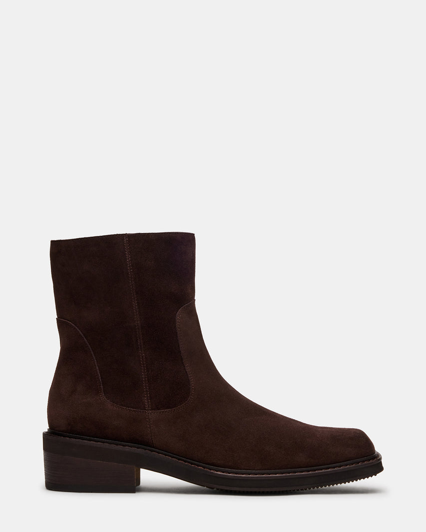JOSCHI Dark Brown Suede Square-Toe Men's Ankle Boot | Steve Madden