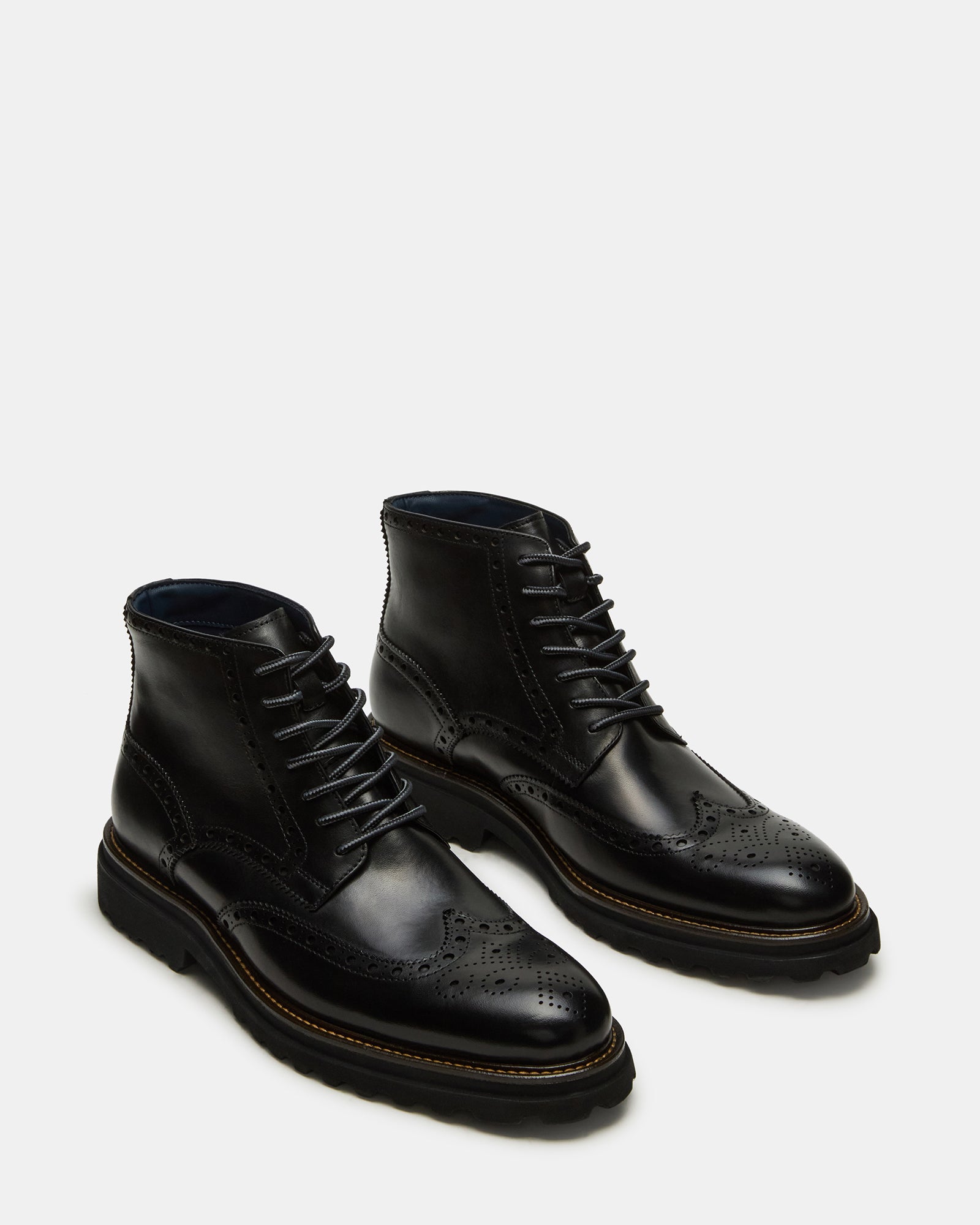 KODA Black Leather Lace-Up Men's Ankle Boot Steve Madden KODA Black Leather Lace-Up Men's Ankle Boot Steve Madden